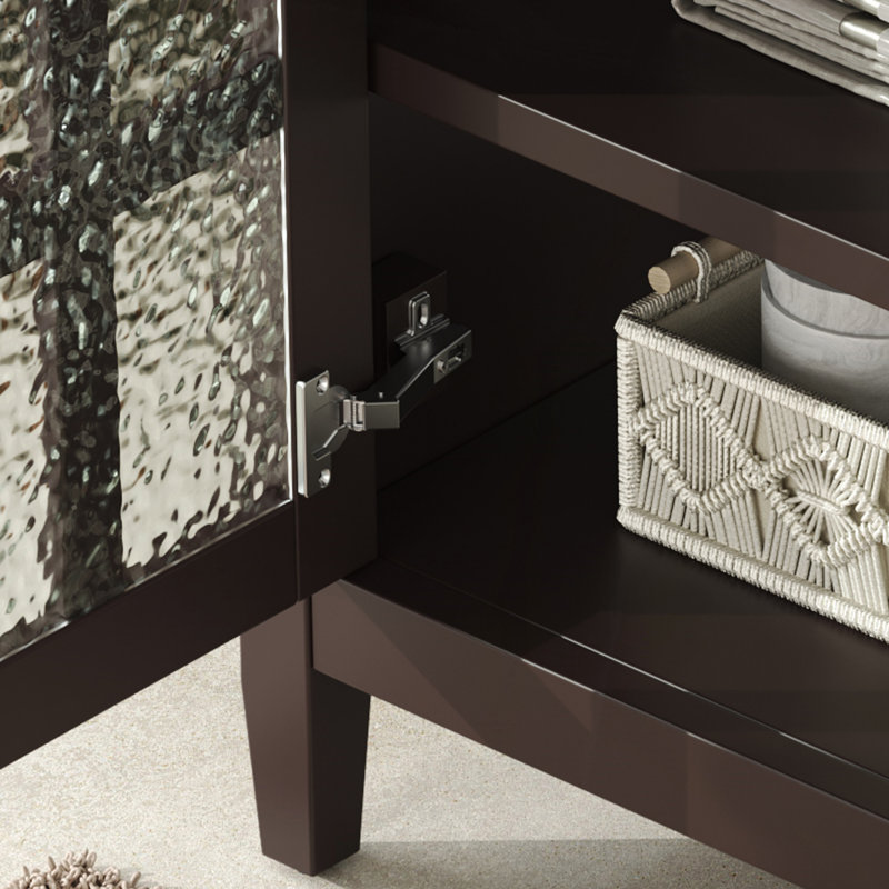 Meuble-lavabo de 30 pouces avec lavabo en céramique, tablette réglable, plateau basculant, pieds en bois massif et charnières à fermeture douce en brun foncé
