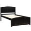 Lit plateforme en bois avec tête de lit, pied de lit et lattes en bois-277134395