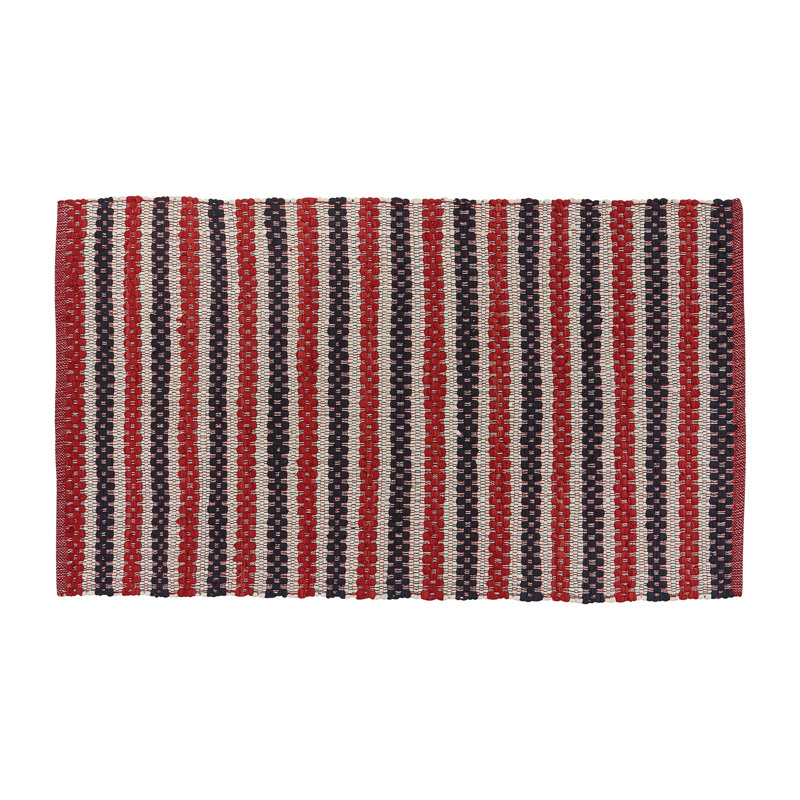 Keelon Cotton Striped Rug, Rectangle 3' x 5'