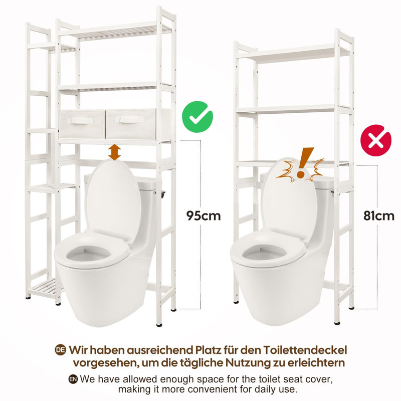 Birju Bamboo Over The Toilet Storage, Natural / unfinished