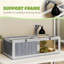 Wooden Tortoise House with Lamp Holder Clear Windows Openable Tops