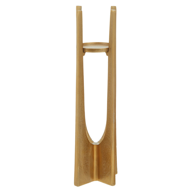 Kamakou Metal Tabletop Tealight Holder, Gold, 40cm H x 12cm W x 12cm D
