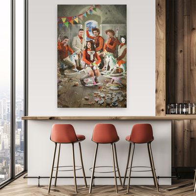 «Cowboy Rocking Horse Chaos Playful Retro surreal Horse», impression murale
