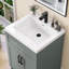 Dessus de meuble-lavabo simple 24 po x P 22 po avec comptoir en pierre en résine et comptoir de salle de bain avec lavabo pré-percé et drain central