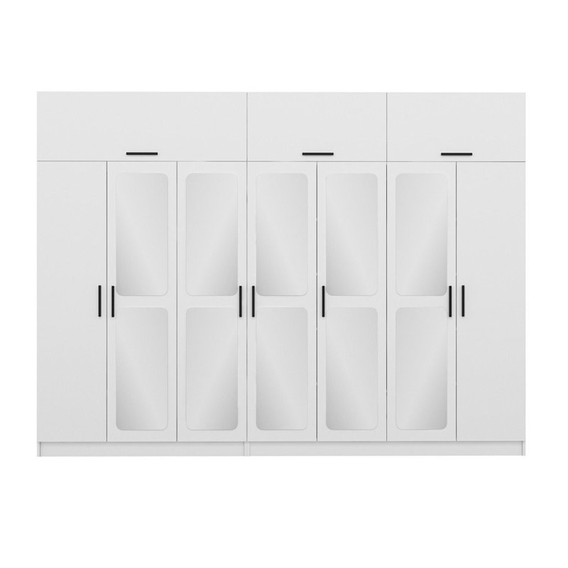 Elina 7 Door Manufactured Wood Wardrobe, 235cm H x 315cm W x 52cm D