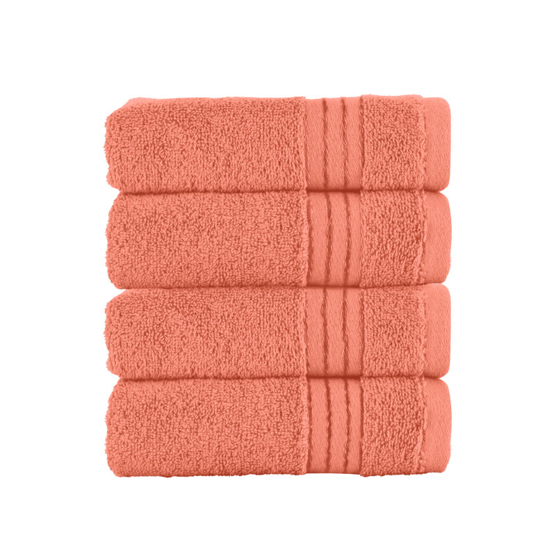 Elegant Comfort 100% Turkish Cotton 4-Piece Towel Set – Ultra Soft, Highly Absorbent, Quick Dry Bathroom Towels, Coral