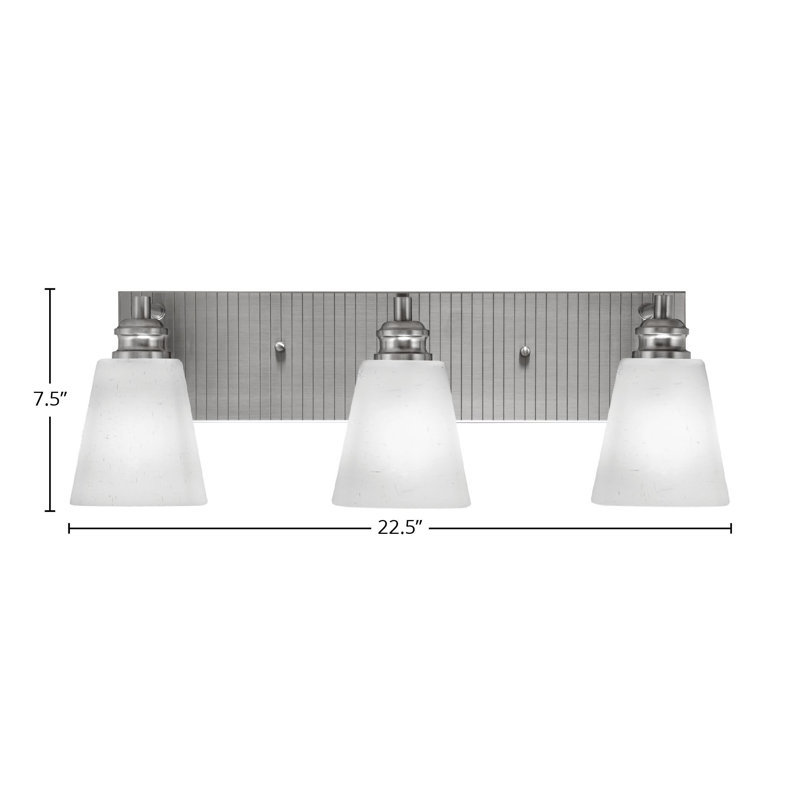 Éclairage pour meuble-lavabo 3 lumières Arran, Blanc, Nickel brossé