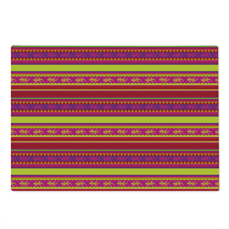 Ambesonne Mexican Cutting Board Large Vibrant Lizard Folklore Multicolor