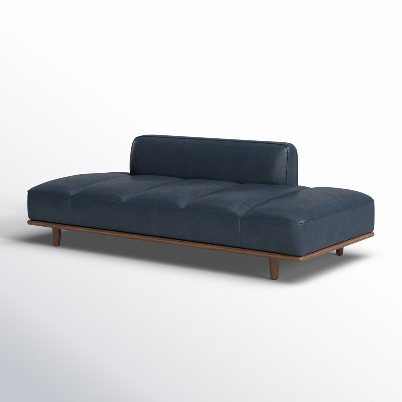 Jasper Full-Grain Genuine Italian Leather Daybed, Deepsky Blue Full Grain Leather