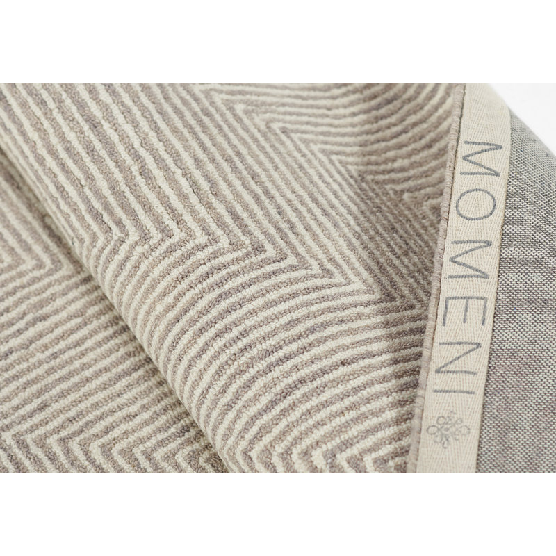 Wheaton Wool Chevron Area Rug in Taupe, Rectangle 9' x 12'