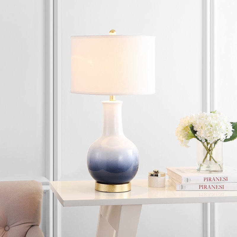 Chae Ceramic Table Lamp, Navy