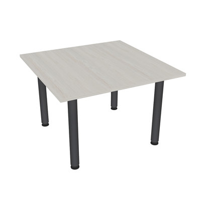 Parinka Square Conference Table with Round Metal Post Legs