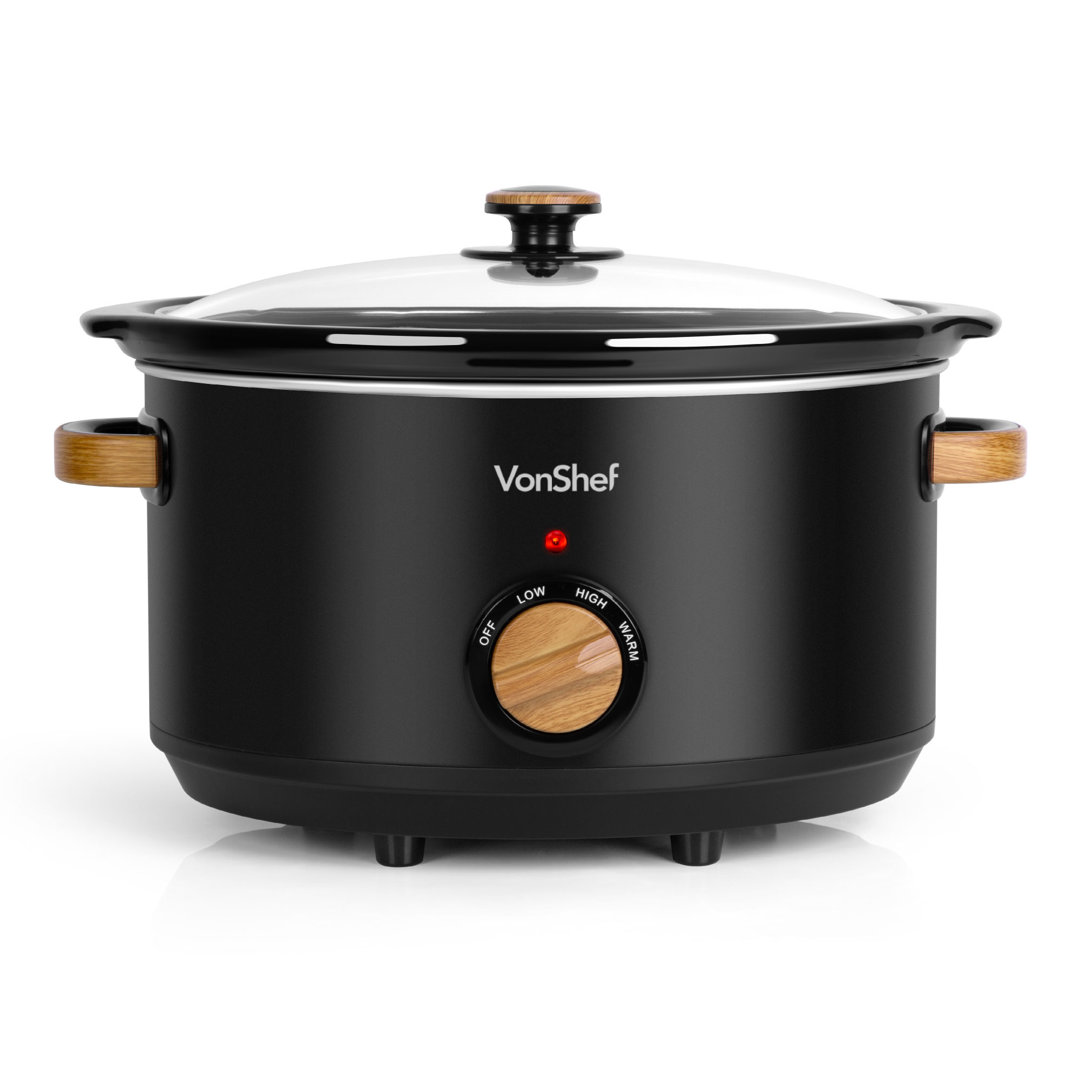 VonShef Slow Cooker - Nordic Design Large Slow Cooker with Removable Non-stick Ceramic Bowl