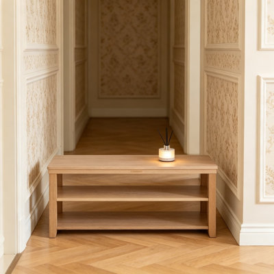 Banc en bois massif avec étagère à chaussures, étagère de rangement pour chaussures en bois robuste à 2 niveaux pour vestibule, couloir, vestibule, salon, chambre à coucher