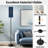  68.5" Standing Floor Lamp Navy blue rough Toned Old scratched damaged wall Dimmable Metal Pole Lamp with Linen Lampshade LED Bulb Included