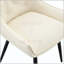 Ensemble de 4 chaises de salle à manger en similicuir blanc cassé avec texture en maille dorée et pieds sablés noirs pour une élégance moderne