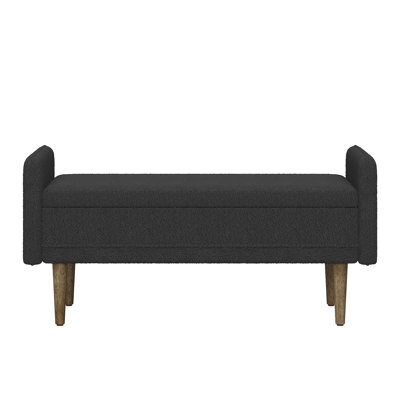 Velvet Storage Bench In Black - Ideal For Various Rooms 45.98"X16.75"X21.75", Modern, Functional, Simple Assembly Process Chair Living Spaces Practical, Easy Required