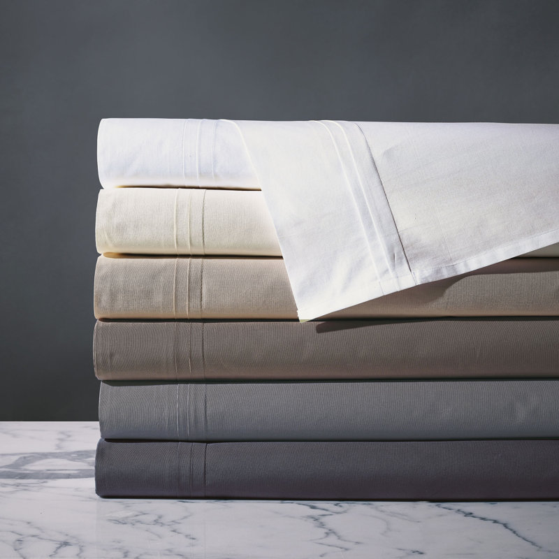 Vail Egyptian Cotton Percale Flat Sheet, Heather, Twin Flat Sheet