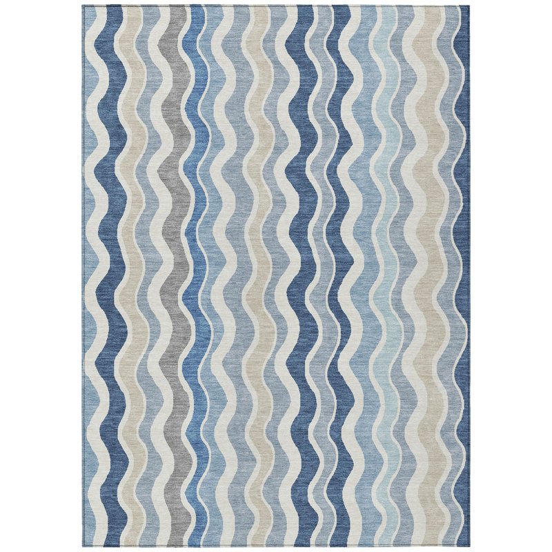 Machine Washable Indoor/Outdoor Chantille ACN2342 Stripes Rug, Rectangle 3' x 5'