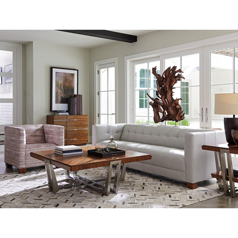 Kitano Emilia Leather Sofa, Off-White