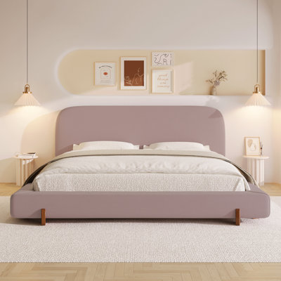 Structure de lit tapissier au design unique avec pieds en velours et bois massif