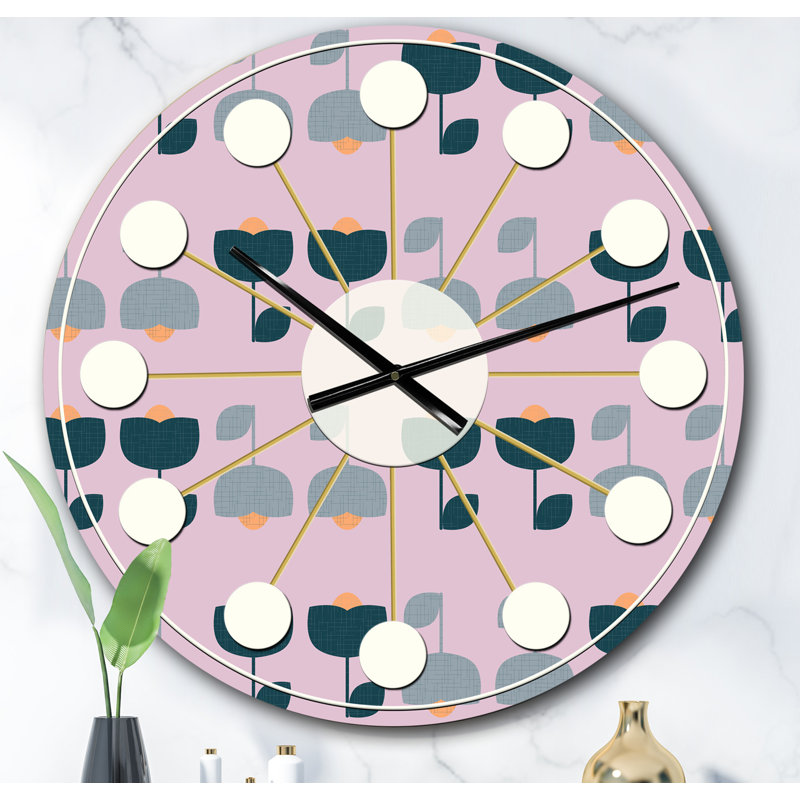 Horloge murale rétro Mid-Century, Surdimensionné