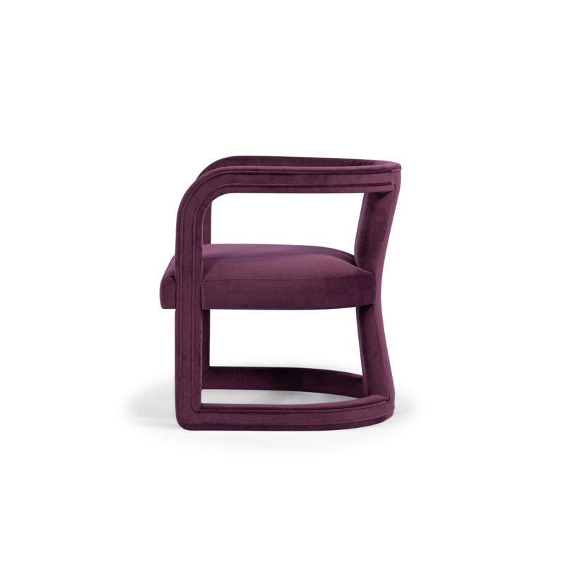 Metro Barrel Chair, Stax Plum Performance Velvet