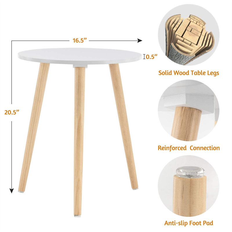 Lanisha End Table Set, White/Natural