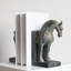 Serre-livres décoratifs en résine vieillie, en forme de cheval, ensemble de 2, pour étagères et bureaux.