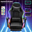 Fauteuil de jeu inclinable et pivotant en cuir avec haut-parleurs et repose-pieds Lubluelu