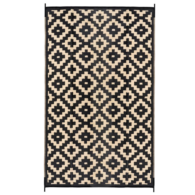 Tapis d'extérieur à motif géométrique moderne réversible, Rectangle 6 pi x 9 pi