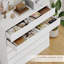 Ensemble de chambre à coucher avec rangement 3 pièces, lit de rangement rembourré en similicuir et deux commodes à 6 tiroirs-131268819-131268820
