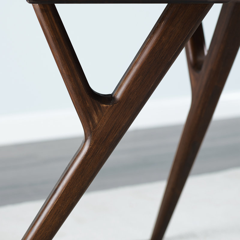 Rabideau Bamboo Solid Wood Dining Table, Sable