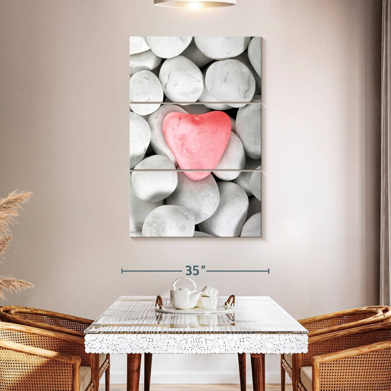 Alvord Heart On Pebbles, 50" H x 32" W