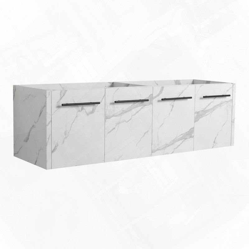 Meuble-lavabo mural sans lavabo supérieur, Blanc