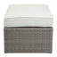 Canapé en osier beige et gris avec 2 coussins et 2 repose-pieds