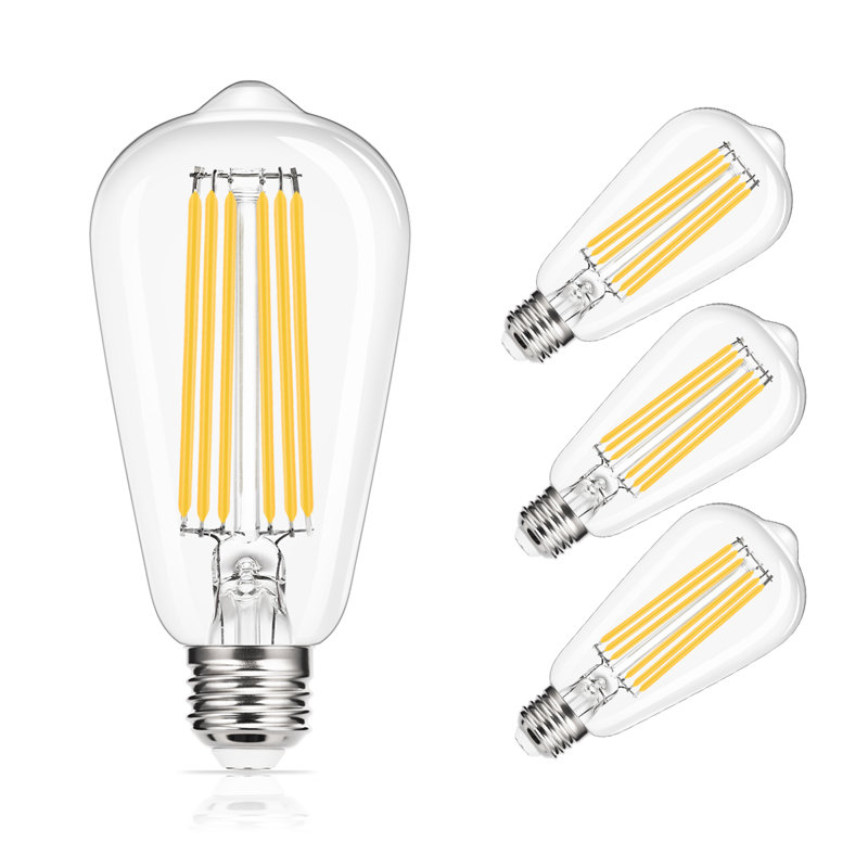 15 Watt (150 Watt Equivalent), ST64 LED Non-Dimmable Light Bulb, E26/Medium (Standard) Base, 2700K