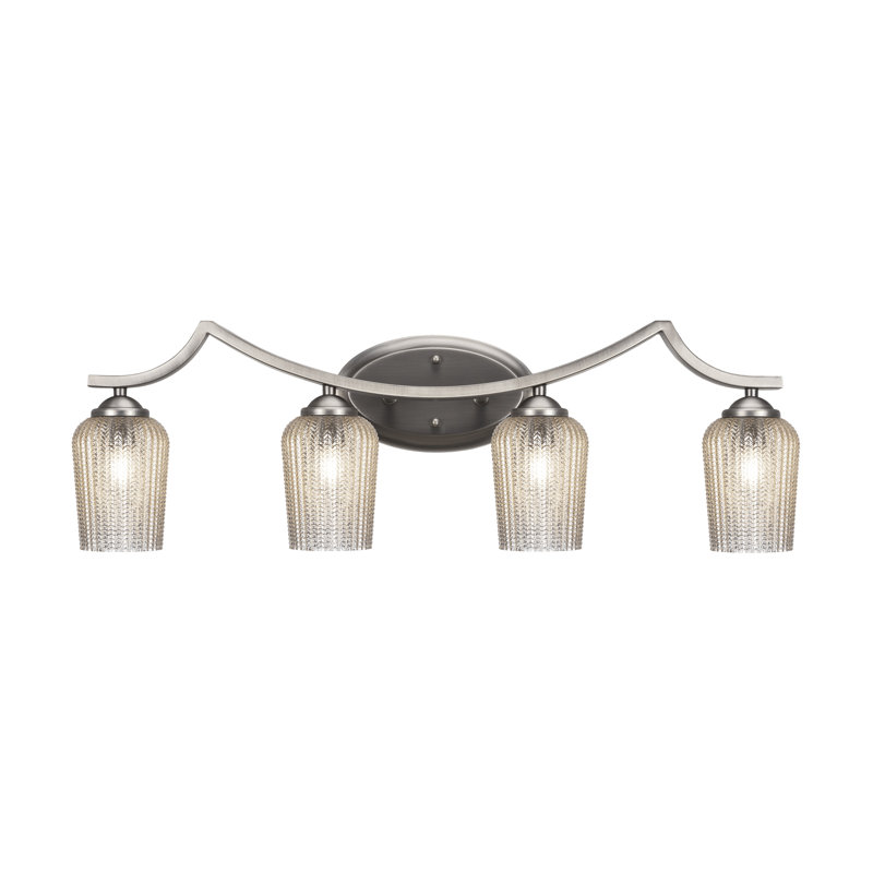 Barre d'éclairage de salle de bain 4 lumières Zilo, Argent argent, Graphite
