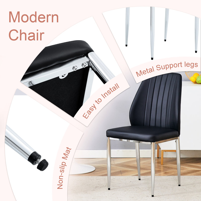 8 pièces de siège confortable noir Pu