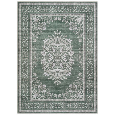 Area Rugs Living Room Washable Vintage Rug Neutral Non-Slip Soft Stain Resistant Indoor Carpet for Bedroom Nursery Dining Room