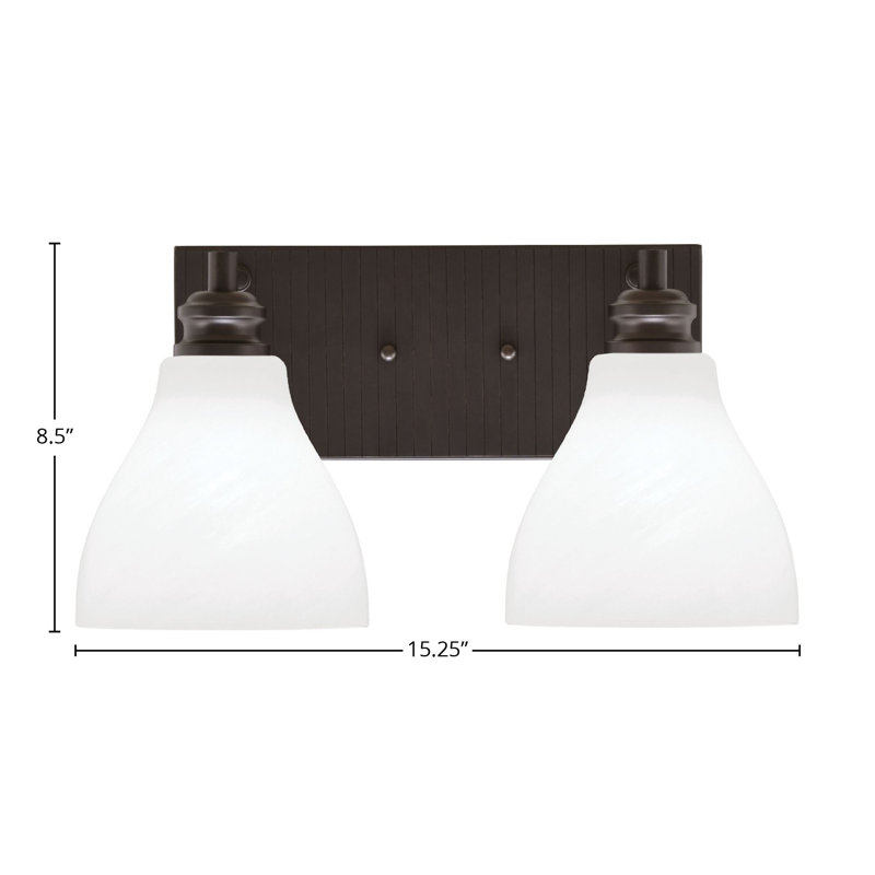 Éclairage pour meuble-lavabo à 2 lumières Jarka, Blanc, Espresso