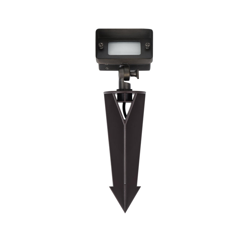 Projecteur d'extérieur 12V en laiton coulé L 2 po x l 4 po x H 6 po bronze foncé