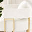Chaise d'appoint moderne en velours blanc 2 pièces avec pieds dorés, idéale pour les espaces multiples, un soutien ergonomique scientifique et un assemblage simple.