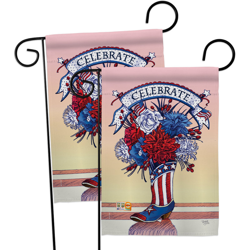 Double Sided 18.5'' H x 13'' W Independence Day Garden Flag, polyester