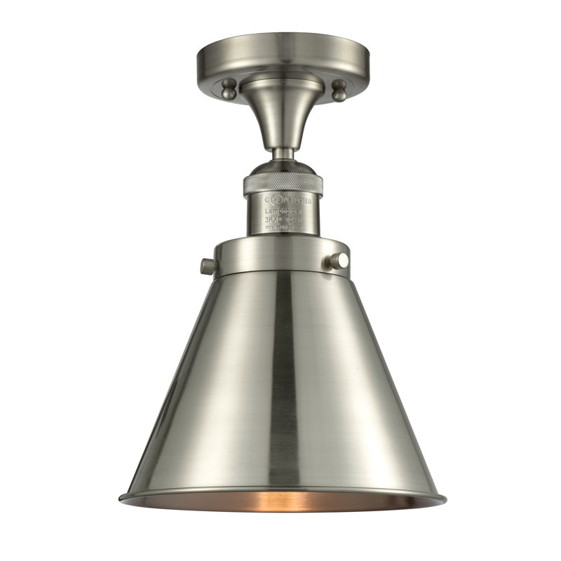 Plafonnier semi-encastré 8 lumières Donovan, Ampoule DEL 6 watts Vinage, Nickel satiné brossé, Nickel satiné brossé