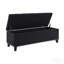 Pouf de rangement de 120 cm, banc de rangement avec charnières de sécurité, pouf capitonné en lin pour salon, entrée, couloir, repose-pieds, supporte jusqu'à 227 kg - Noir