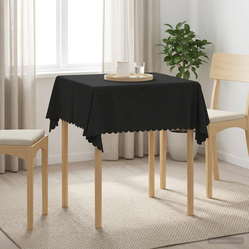  Table Cloth Dining Cover Kitchen Tablecloth Living Room Modern Jacquard, Dark Grey, 110cm L