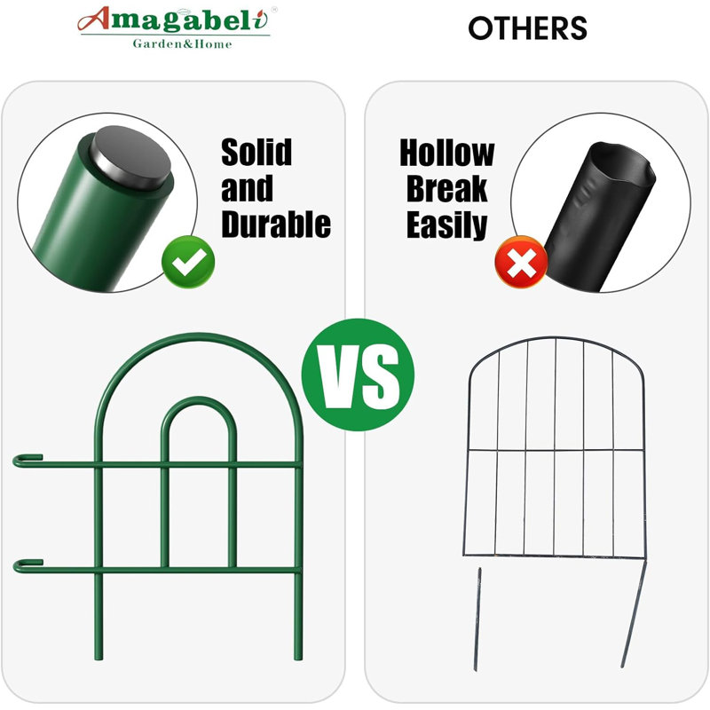 Green Iron Decorative Garden Fence Panels, 24" High, 35ft Length