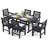 All-weather Hdpe Patio Dining Set With Umbrella Hole-115638684