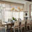 6-light 38"W Natural Rattan Shaded Classic/traditional Chandelier